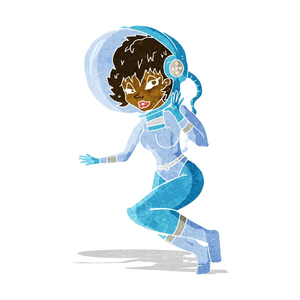 Cartoon ruimte vrouw — Stockvector