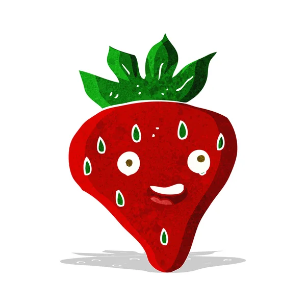 Dessin animé fraise heureuse — Image vectorielle