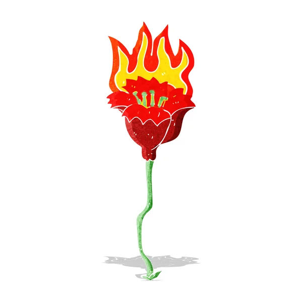 Cartoon brandende bloem — Stockvector