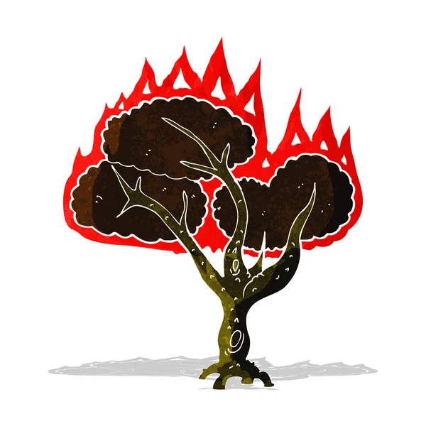 Estilo De Desenho Animado De Uma árvore Jovem No ícone De Fogo