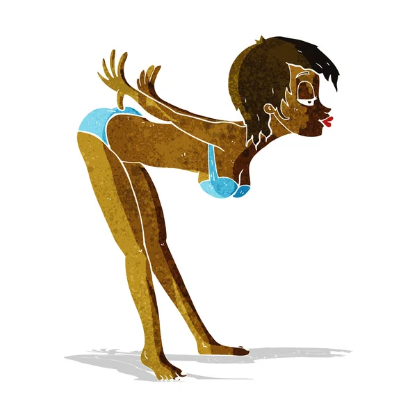 Dessin animé pin up fille en bikini — Image vectorielle