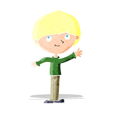 karikatür mutlu çocuk