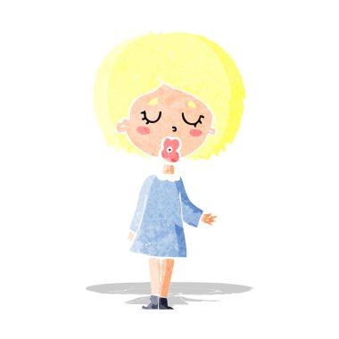 Çizgi filmdeki kadın ne demek istediğini anlatıyor.