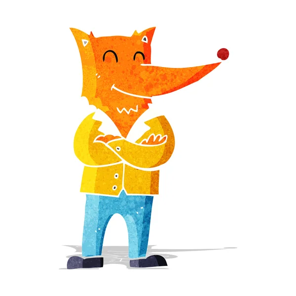 Cartoon fox in shirt — Stockvector