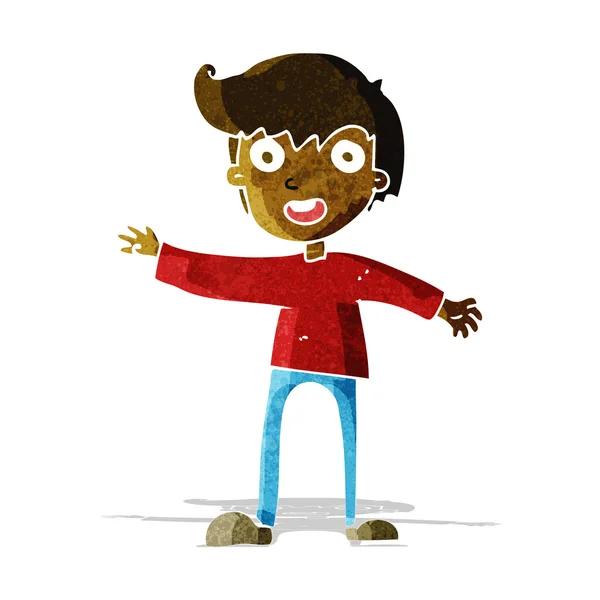 Cartoon opgewonden jongen — Stockvector