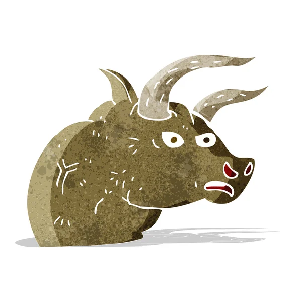 Desenho animado cabeça de touro irritado — Vetor de Stock