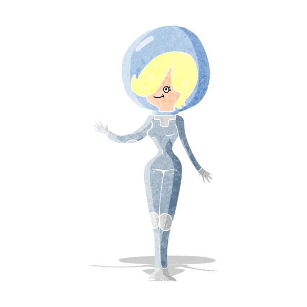 Cartoon space woman — Stock Vector