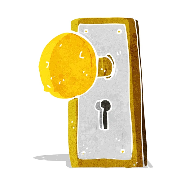 Dessin animé vieux bouton de porte — Image vectorielle