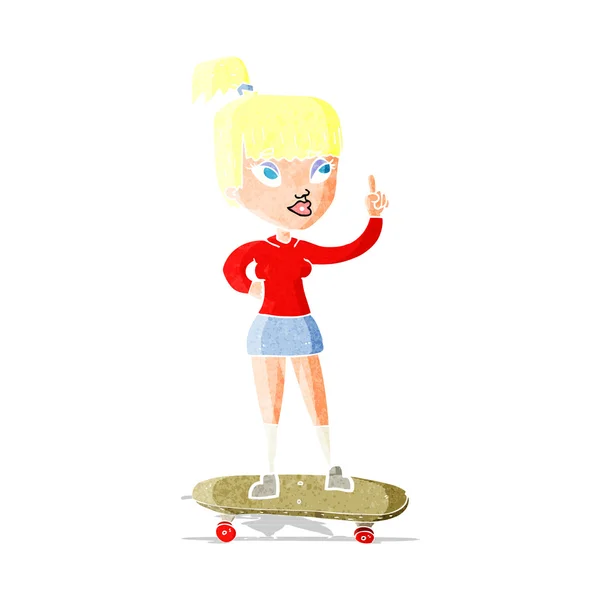 Cartoon skater girl — Stock Vector