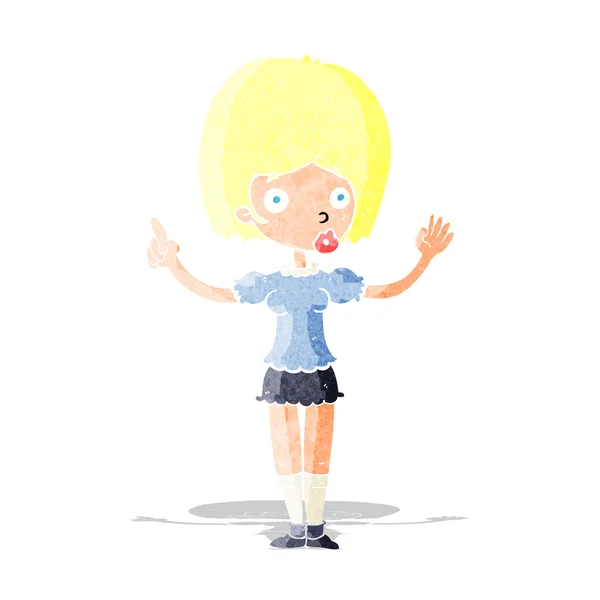 Cartoon woman explaining her point — Stock Vector