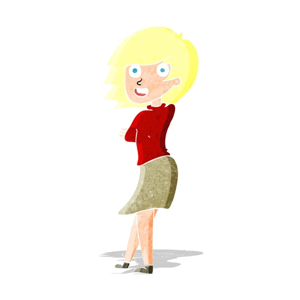 Dibujos animados mujer feliz — Archivo Imágenes Vectoriales