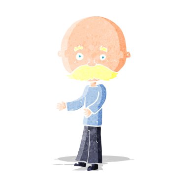 Çizgi filmdeki bıyıklı adam.