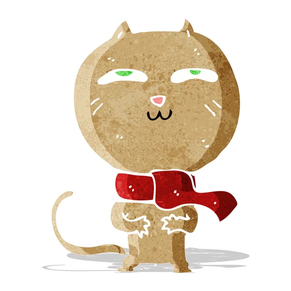Cartoon lustige Katze mit Schal — Stockvektor