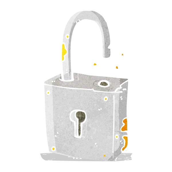 Caroon rusty old padlock — Stock Vector