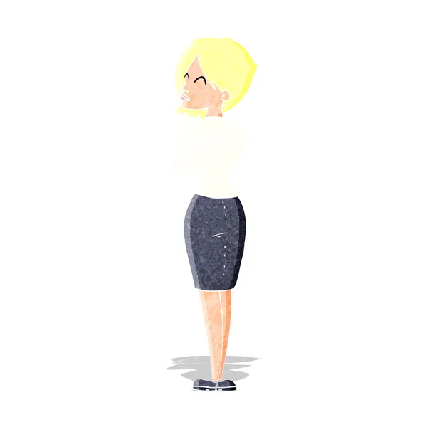 Femme d'affaires dessin animé ignorant — Image vectorielle