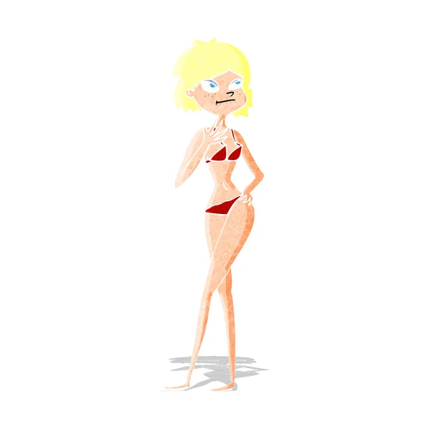 Dessin animé femme en bikini — Image vectorielle