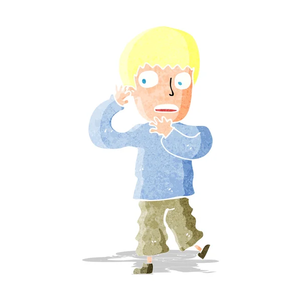 Cartoon frightened boy — Stock Vector