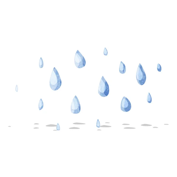 Gotas de lluvia de dibujos animados — Vector de stock