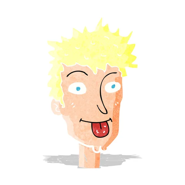 Hombre de dibujos animados sobresaliendo lengua — Vector de stock