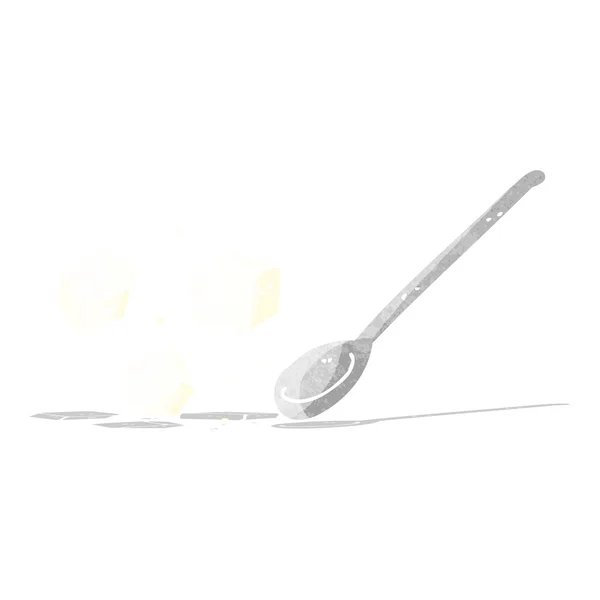 Cartoon sugar lumps and spoon — Stock Vector