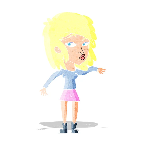 Mujer de dibujos animados jugando fresco — Vector de stock