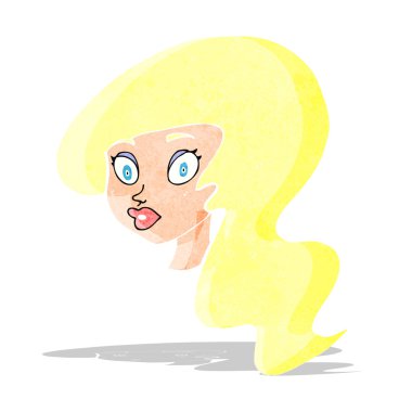 Çizgi film güzel kadın yüzü