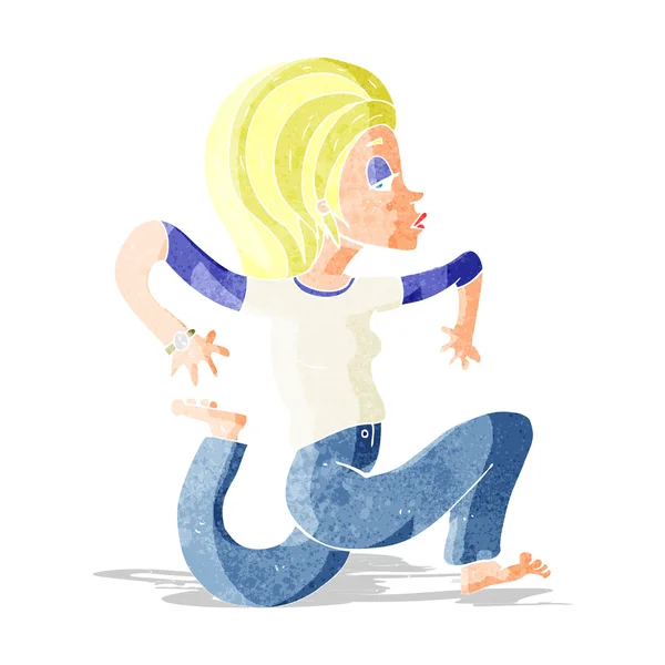 Cartoon woman running — Stock Vector