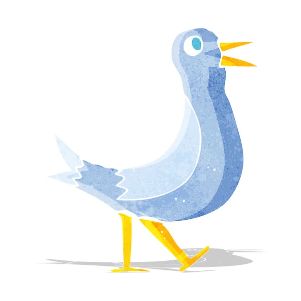 Uccello che cammina cartone animato — Vettoriale Stock