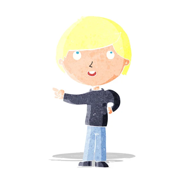 Cartoon jongen wijzen — Stockvector