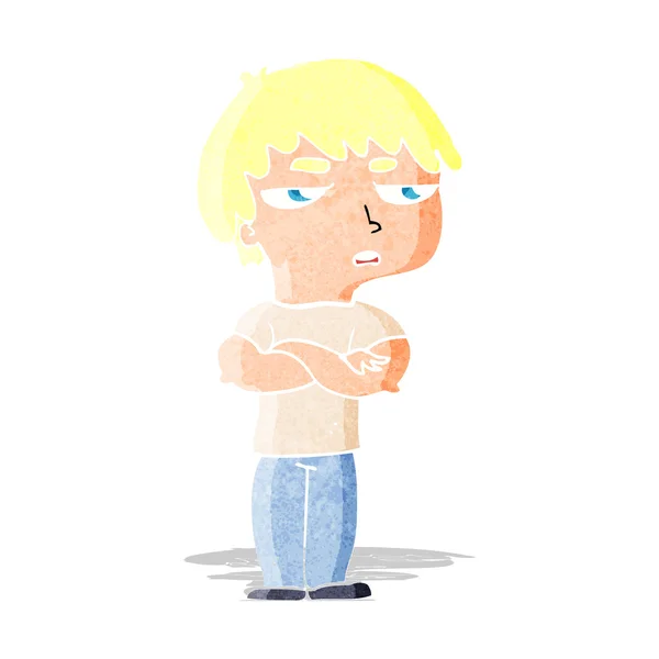 Cartoon boos jongen — Stockvector