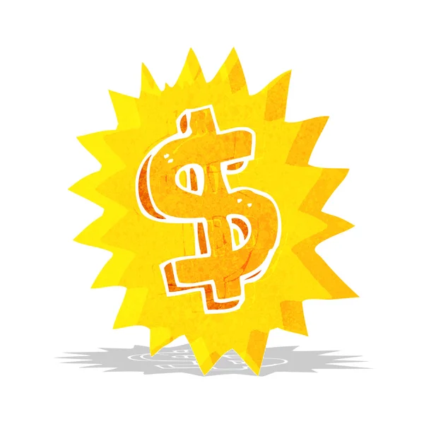 Simbolo del dollaro dei cartoni animati — Vettoriale Stock