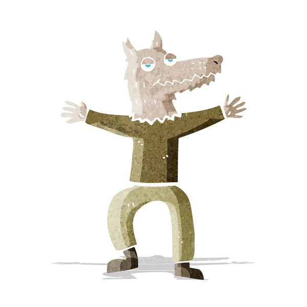 Homem lobo desenhos animados — Vetor de Stock
