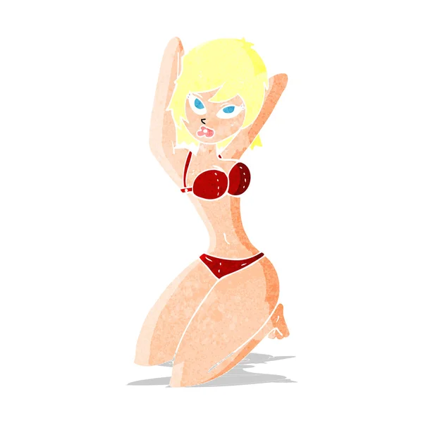 Dibujos animados mujer sexy posando — Vector de stock