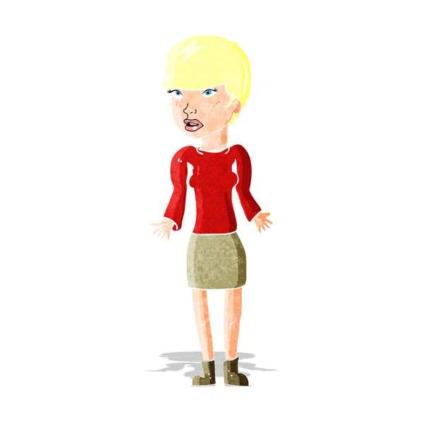 Cartoon verward vrouw — Stockvector