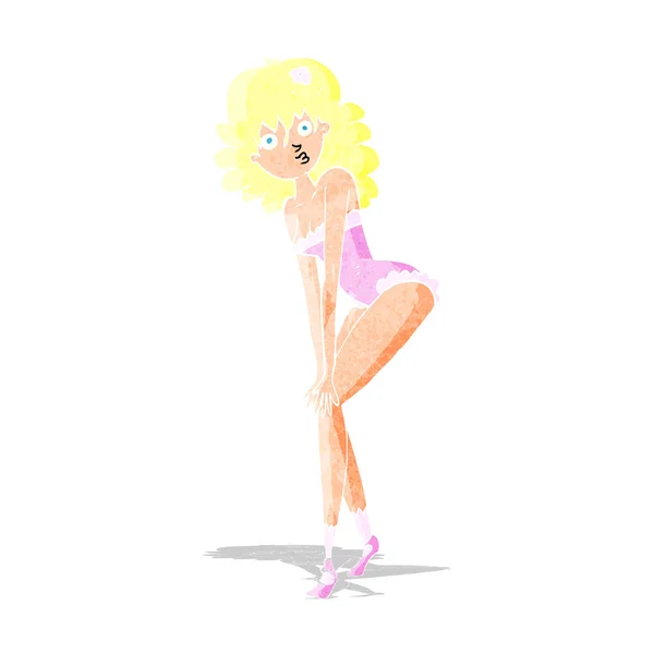 Cartoon vrouw in lingerie — Stockvector