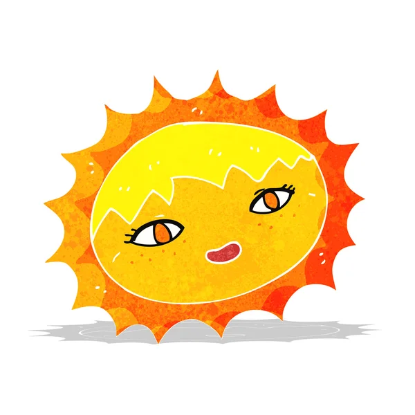 Dibujos animados bonito sol — Vector de stock