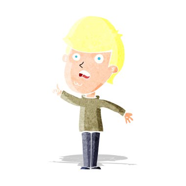 Çizgi filmci soru soruyor.