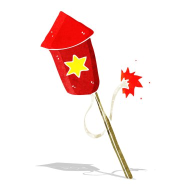 Yanan fitili olan havai fişek karikatürü