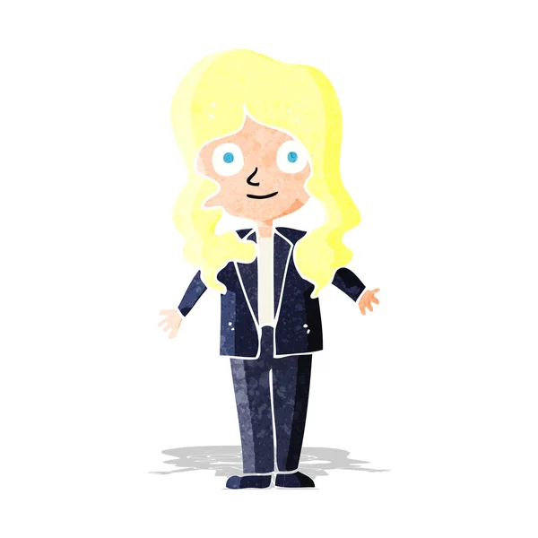 Cartoon friendly business woman — Stock Vector