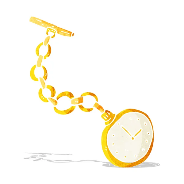 Viejo reloj de bolsillo de dibujos animados — Vector de stock