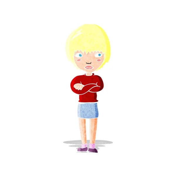 Cartoon geërgerd vrouw — Stockvector