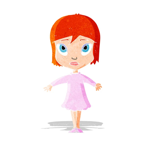 Cartoon meisje in jurk — Stockvector
