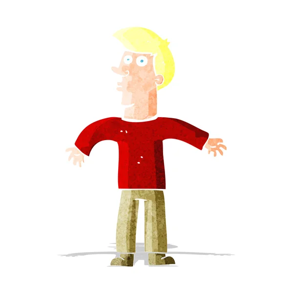 Cartoon man schouders ophalen — Stockvector