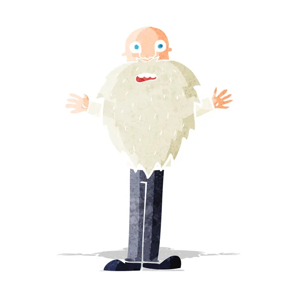 Kreslený vousatý starý muž — Stockový vektor