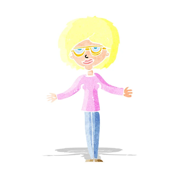 Mujer de dibujos animados con gafas — Archivo Imágenes Vectoriales