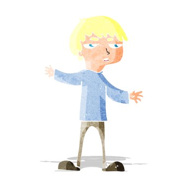 karikatür rahatsız çocuk