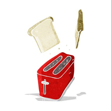 Çizgi film tost makinesi ekmek tükürüyor.