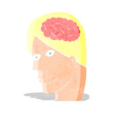 Beyin sembollü çizgi film başı