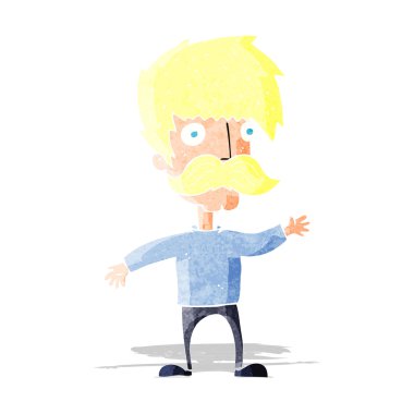 Çizgi filmdeki bıyıklı adam.