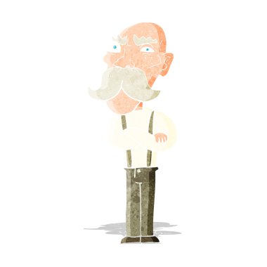 Çizgi film kızgın yaşlı adam.